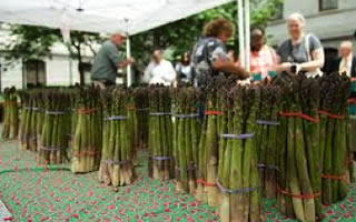 Asparagus at an open-air market