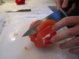 Slicing grapefruit